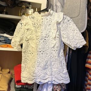 Sezane crochet blouse